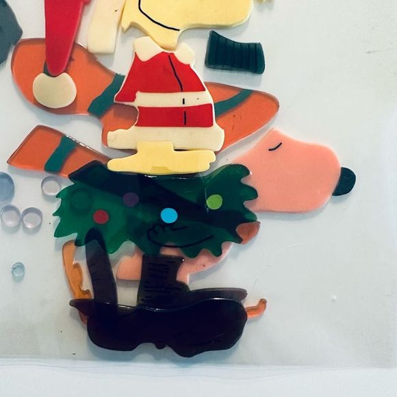 Vintage Snoopy Woodstock Christmas Window JELZ Set Of Two - Picture 11 of 14